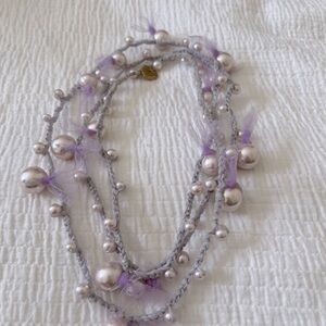 🌷Betsey Johnson🌷 Elegant Pearl and Purple with tulle Necklace